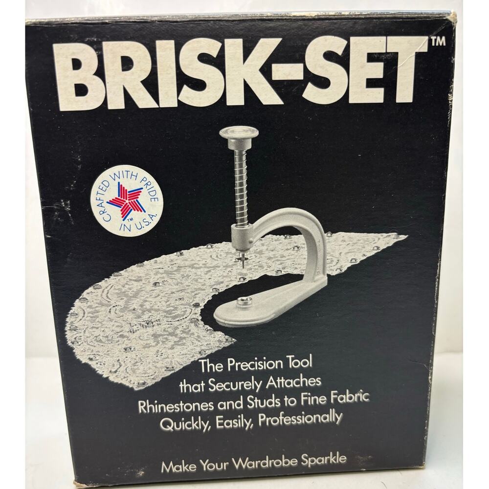 Vintage Brisk-Set Metal Flat Back Rhinestone Setter Made in USA New